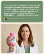 Aubellé Anti-Chafe Stick — Karen Mitchell PA-C, Board-Certified Dermatology Specialist, testimonial card