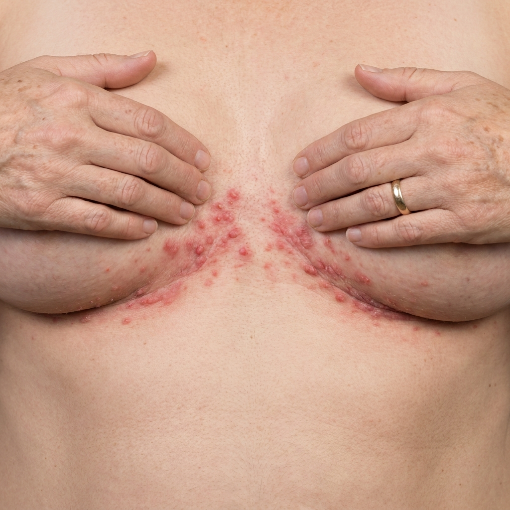 Before: irritated skin with rash